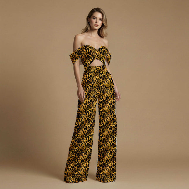 golden ochre animal print fabric draped — kaftan styling