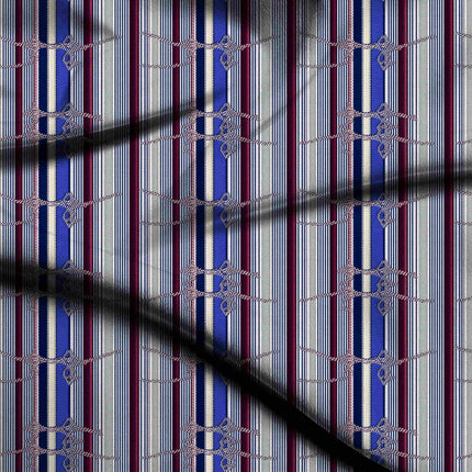 cobalt blue stripes digital print fabric texture — medium scale closeup