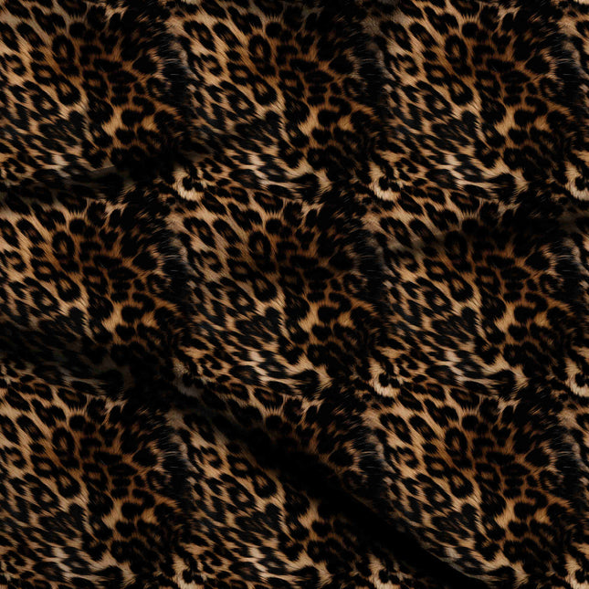 espresso black animal digital print fabric texture — large scale closeup