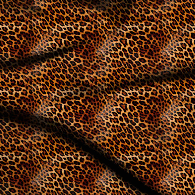 warm tan animal digital print fabric texture — medium scale closeup