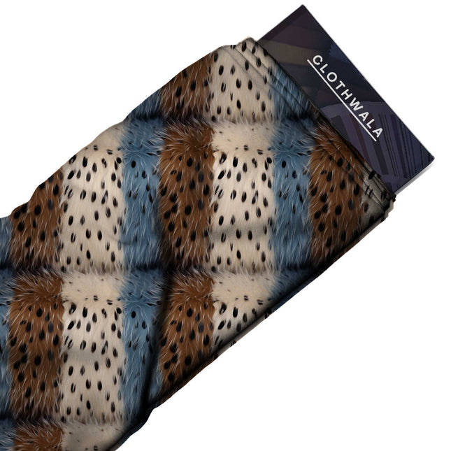 chestnut brown animal print fabric draped — statement jacket styling