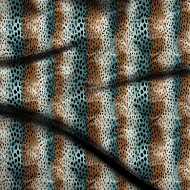 aqua mist animal digital print fabric texture — medium scale closeup