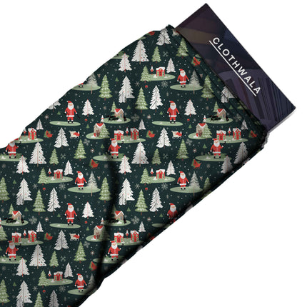Forest Green Other Digital Print Fabric for Maxi | festive occasion wear - Image 3