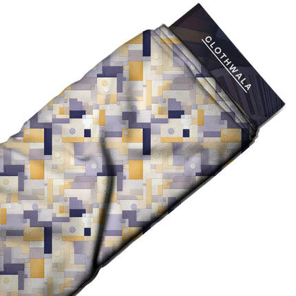 dusty lavender geometric all-over print pattern — medium scale repeat layout