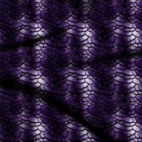 Deep Amethyst Embossed Purple Snakeskin Print Fabric