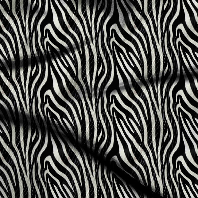black animal digital print fabric texture — large scale closeup