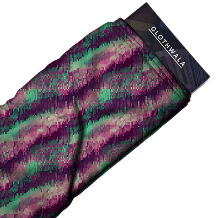 plum purple abstract fabric detail — matte finish digital print closeup