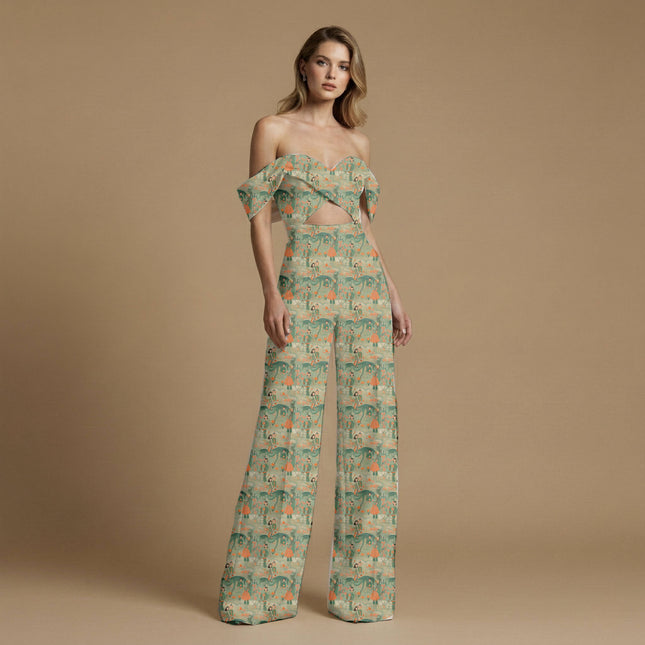 forest green ethnic print fabric draped — skirt styling