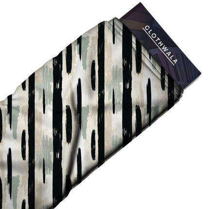 jet black stripes fabric detail — textured finish digital print closeup