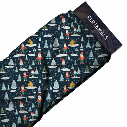 Forest Green Other Digital Print Fabric for Kurti | Edgy evening wear textile - Image 3