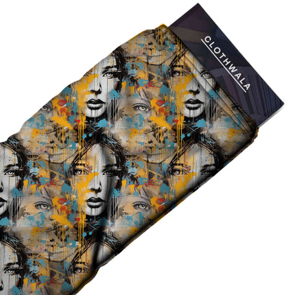 ivory cream abstract all-over print pattern — large scale repeat layout
