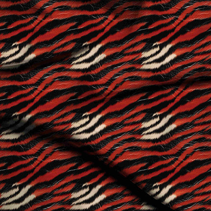 chili red animal digital print fabric texture — large scale closeup