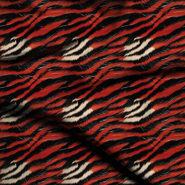 chili red animal digital print fabric texture — large scale closeup