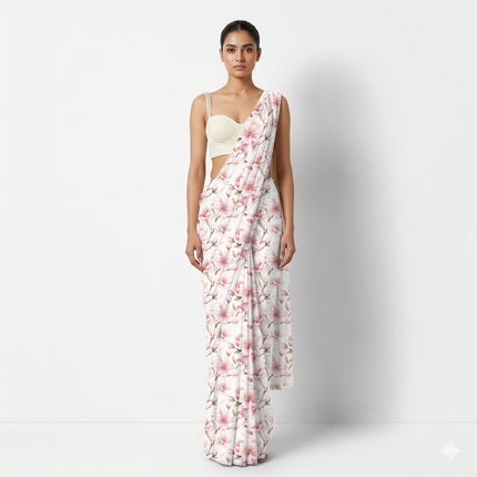 Blush Pink Floral Digital Print Fabric for Dress | Ethereal garden party - Image 3