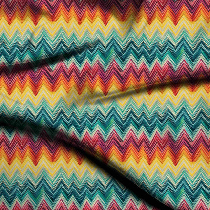 Teal Geometric Digital Print Fabric for Maxi | Romantic garden party wear - 5569