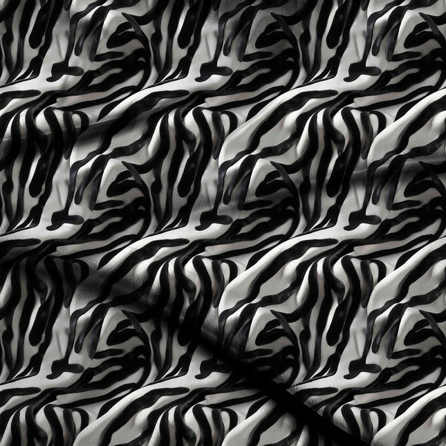 black animal digital print fabric texture — large scale closeup