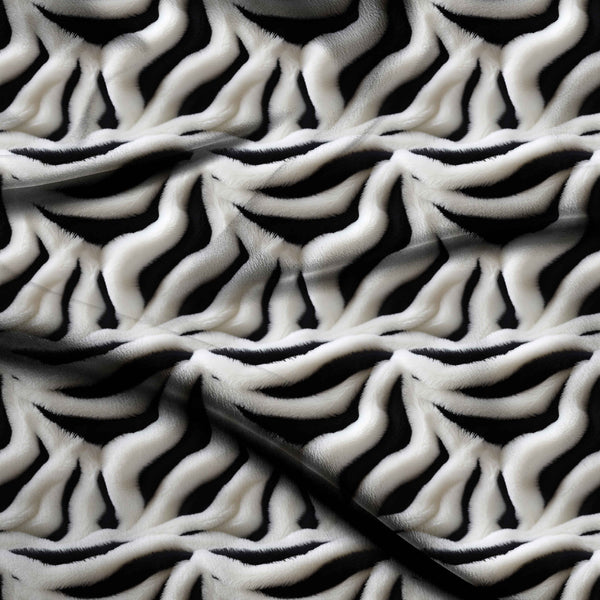 Ivory Cream Bold Undulating Ivory Cream Faux Print Fabric