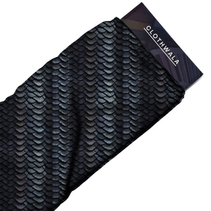 charcoal black animal fabric detail — textured finish digital print closeup