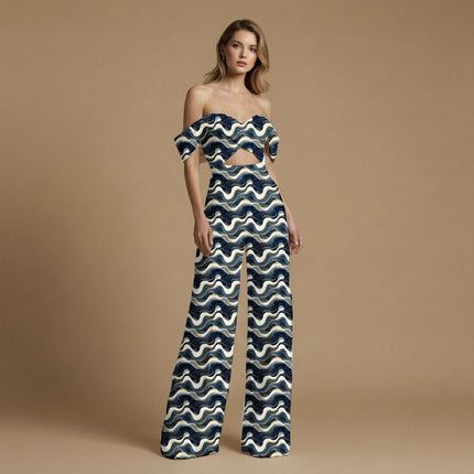 midnight black abstract all-over print pattern — medium scale repeat layout