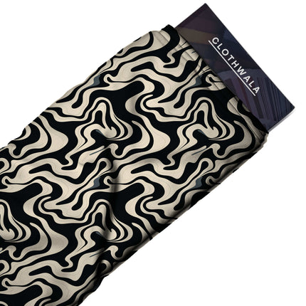 jet black abstract all-over print pattern — large scale repeat layout