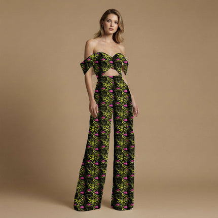 chartreuse green animal all-over print pattern — medium scale repeat layout