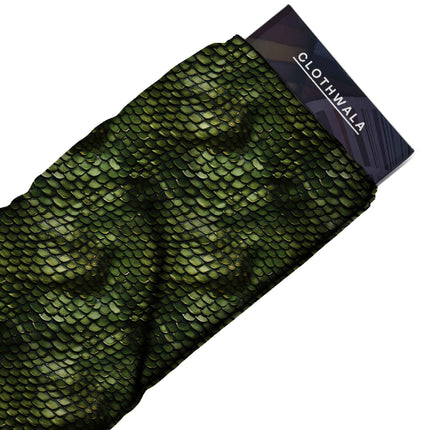 forest green animal print fabric draped — bodycon dress styling