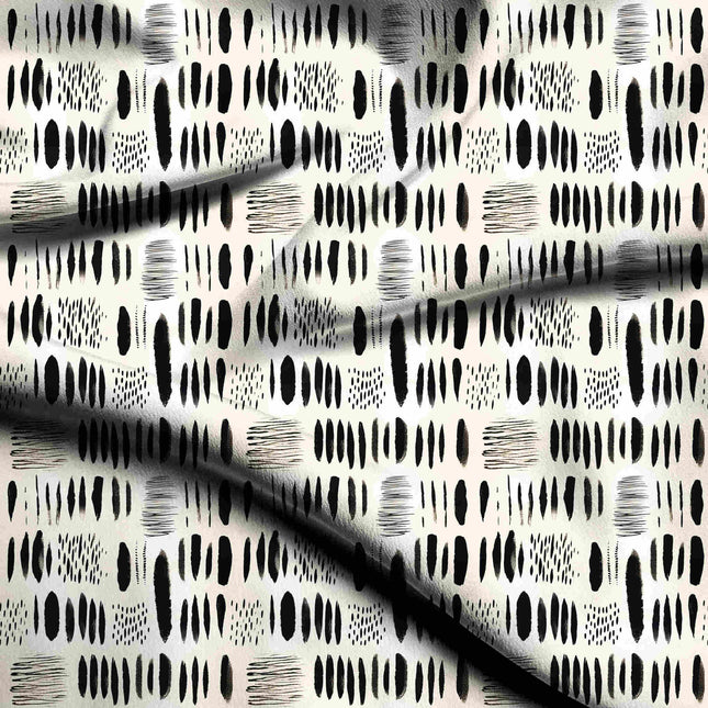 jet black abstract digital print fabric texture — medium scale closeup