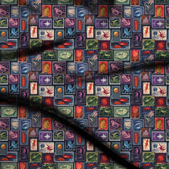 deep navy other digital print fabric texture — medium scale closeup