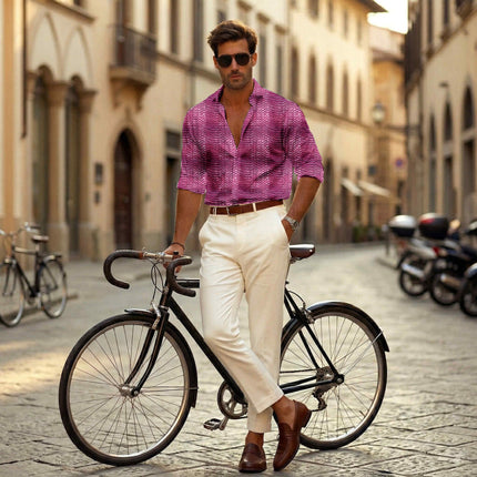 magenta animal fabric detail — glossy finish digital print closeup