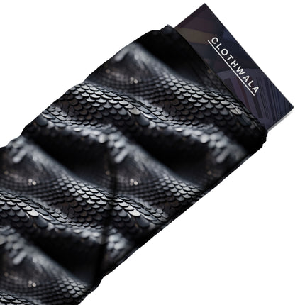 jet black animal print fabric draped — pencil skirt styling