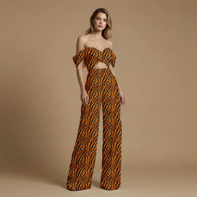 burnt orange animal print fabric draped — kaftan styling
