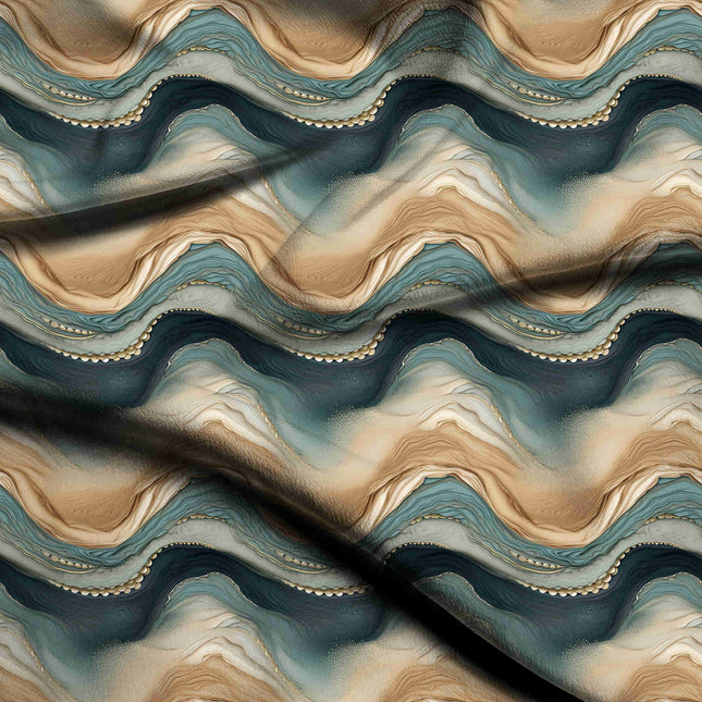 deep teal abstract digital print fabric texture — large scale closeup