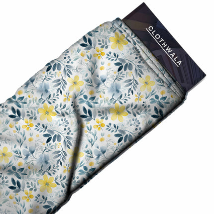 ivory cream floral all-over print pattern — medium scale repeat layout