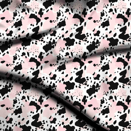jet black animal digital print fabric texture — medium scale closeup