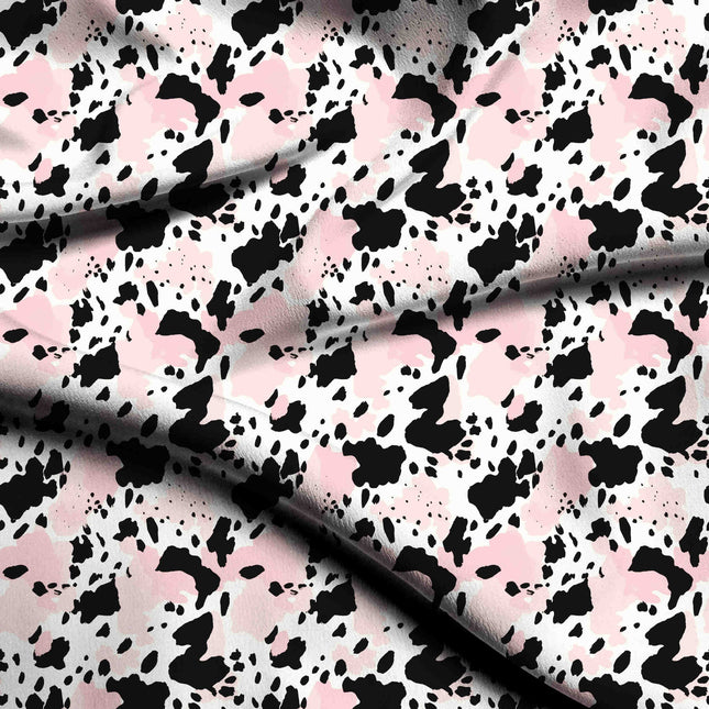 jet black animal digital print fabric texture — medium scale closeup