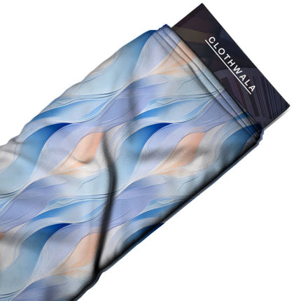 cerulean blue abstract all-over print pattern — large scale repeat layout