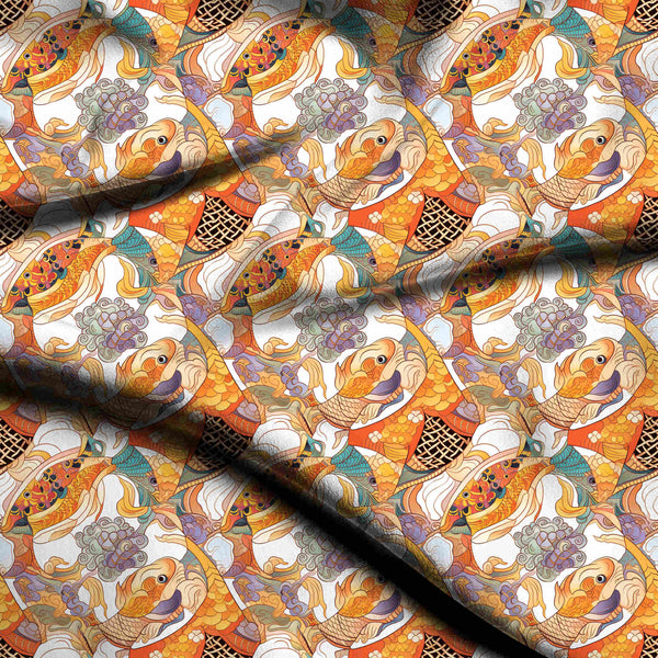 Marigold Orange Ethnic Print Co-ord Set Fabric