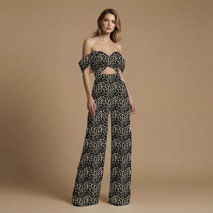 sand beige animal all-over print pattern — large scale repeat layout