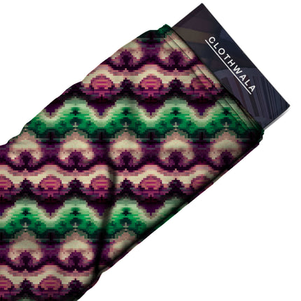 deep plum ethnic all-over print pattern — medium scale repeat layout