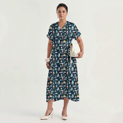 Forest Green Other Digital Print Fabric for Kurti | Edgy evening wear textile - Image 7