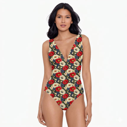 Midnight Blue Floral Digital Print Fabric for Dress | Luxe Resort Wear - Image 4