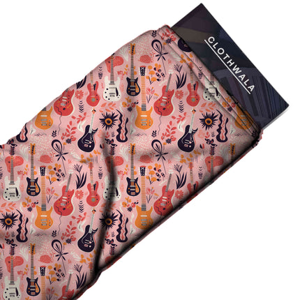 dusty rose floral fabric detail — matte finish digital print closeup