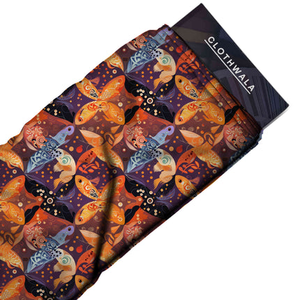 deep plum animal fabric detail — matte finish digital print closeup