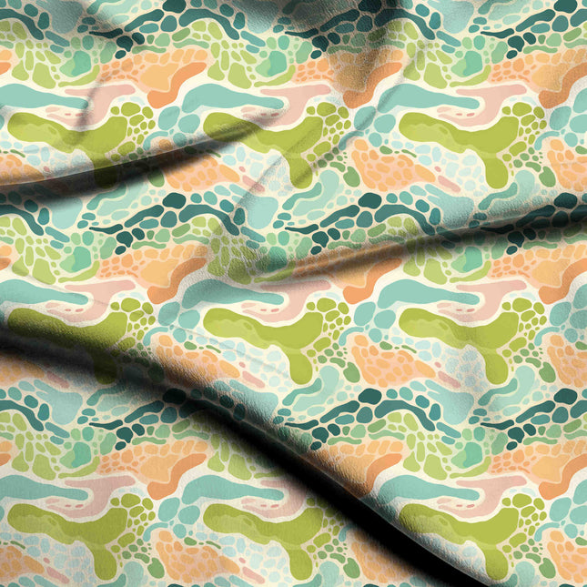chartreuse green abstract digital print fabric texture — medium scale closeup