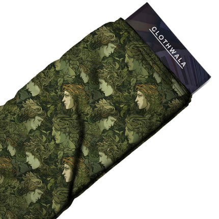 olive green other all-over print pattern — medium scale repeat layout