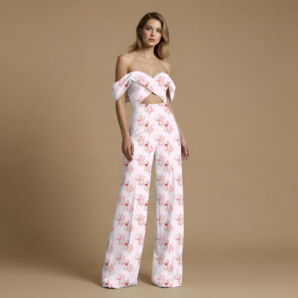 blush pink floral all-over print pattern — medium scale repeat layout