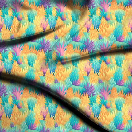 marigold tropical digital print fabric texture — medium scale closeup