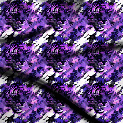 deep violet animal digital print fabric texture — large scale closeup