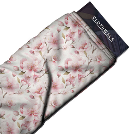 Blush Pink Floral Digital Print Fabric for Dress | Ethereal garden party - Image 4