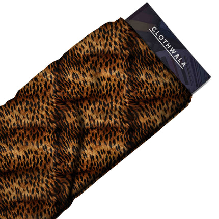 burnt sienna animal print fabric draped — kurti styling